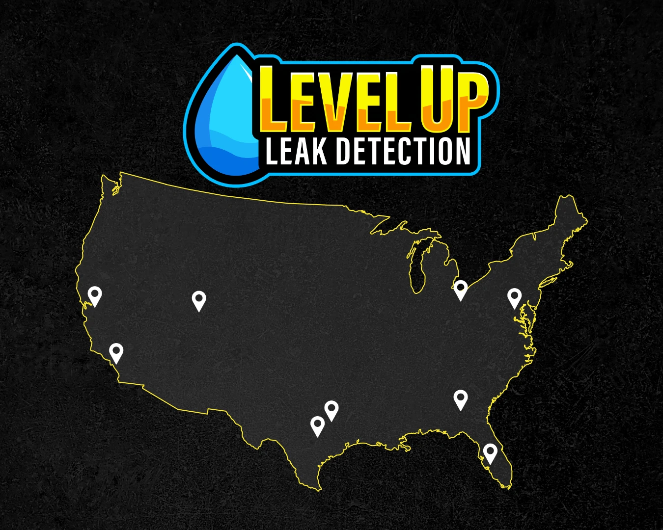 Level Up Leak Detection service territories across the United States